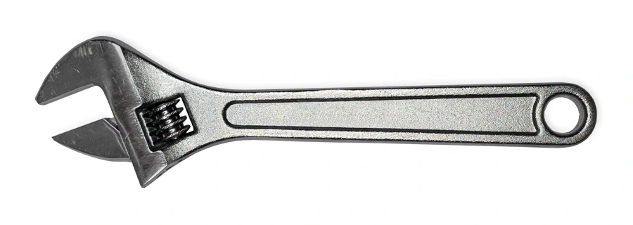 Ein Engländer oder Rollgabelschlüssel als Ersatz für Schraubenschlüssel.
